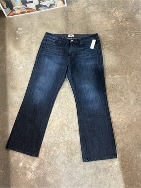 PAIGE Lennox Slim Straight Jeans Men’s 38 Dark Wash Premium Denim USA Made Fit